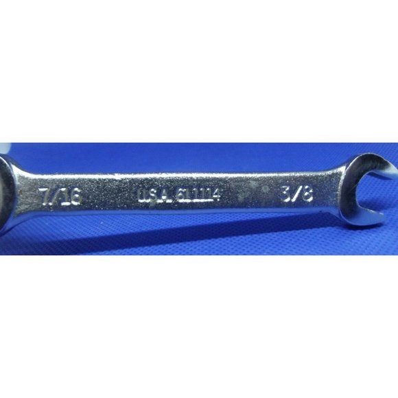 Easco U.S.A. 611114 7/16in X 3/8in SAE 6 Point Open End Wrench - Picture 4 of 9